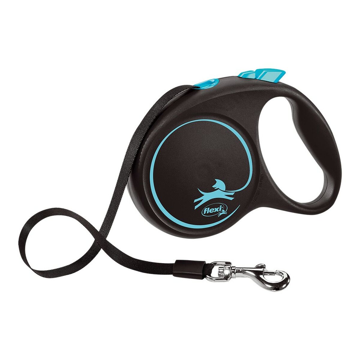 Dog Lead Flexi BLACK DESIGN 5 m Blue Size M by Bigbuy