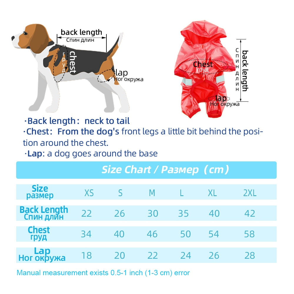 Reflective All-weather Waterproof Dog Rain Coat by My Store