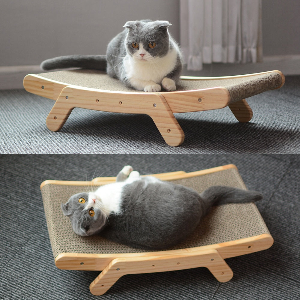 Wooden Cat Scratch Bed by My Store